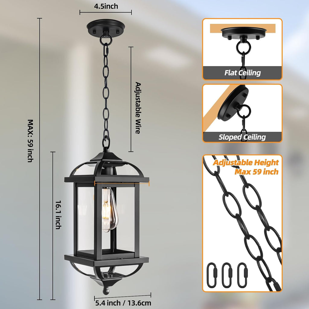 Large Outdoor Pendant Light Fixture Ceiling 16 Inch