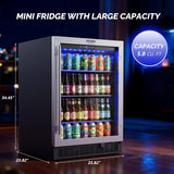 24 Inch Beverage Refrigerator, 5.8 Cu.Ft. Built-in Beverage Cooler, Under Counte