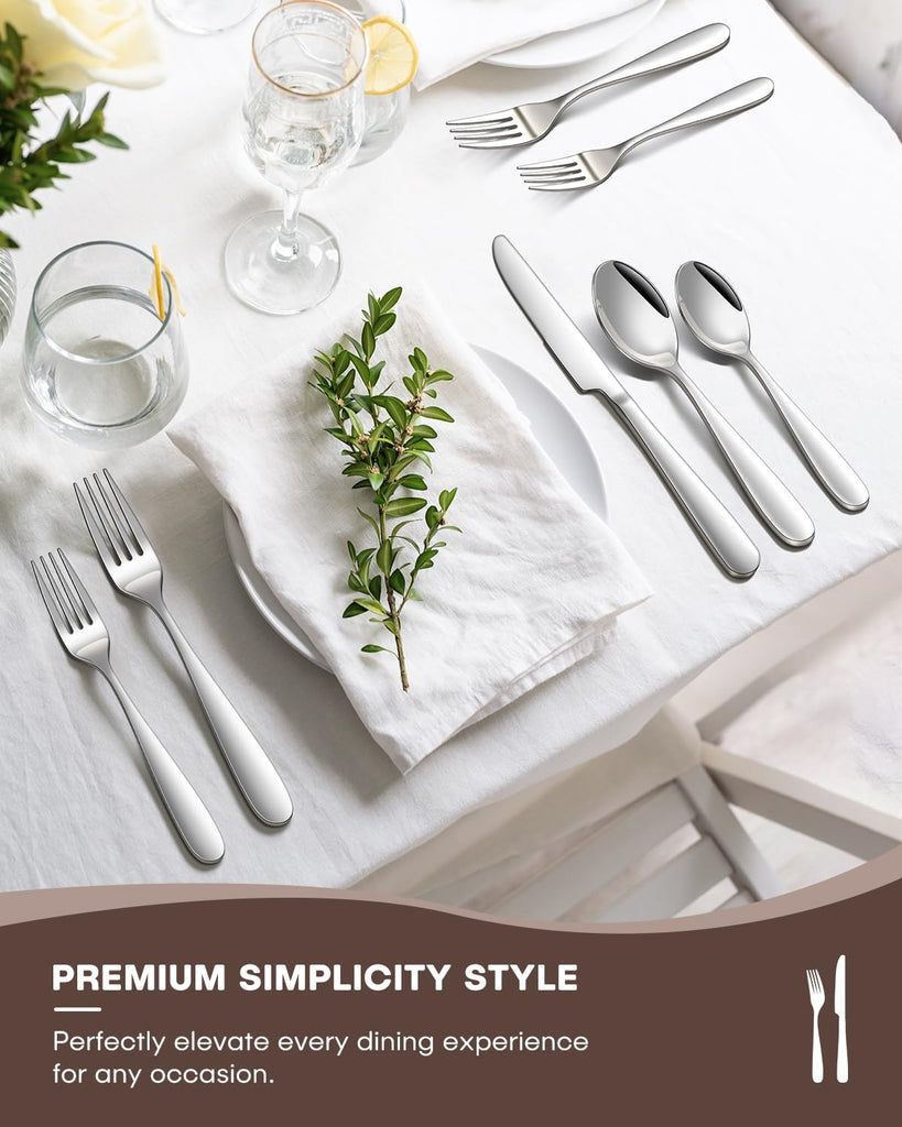 20-Piece Silverware set for 4 Include Knife Spoon and Fork Flatware Set with Heavy Duty Stainless Steel Mirror