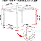 12' X 16' Outdoor Pergola, Aluminum Pergola Patio with Weather-Resistant Canopy for Backyard Deck Garden, Grey