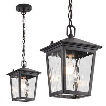 Outdoor Pendant Light, Black Outdoor Porch Hanging Light fixtures