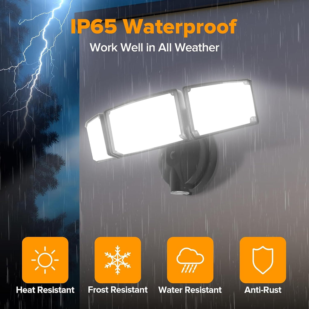 75W 8000LM Dusk to Dawn Outdoor Lighting, LED Flood Light Outdoor with Photocell, 5000K Daylight, IP65 Waterproof