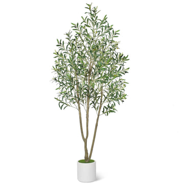 Faux Olive Tree 7FT Tall Olive Trees Artificial Indoor with Planter