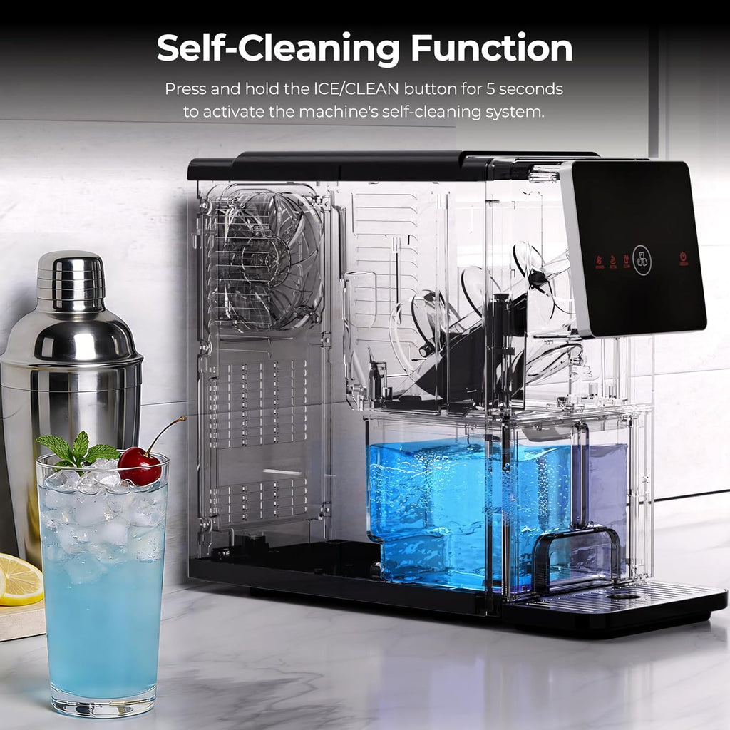 Countertop Nugget Ice Maker, 33 Lbs/24H Automatic Ice Dispenser, Self-Cleaning Portable Ice Machine, 1.8L Water Tank