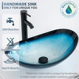 48" Modern Bathroom Vanity Sink Combo Freestanding Cabinet with Small Side Cabinet, Blue Boat Glass Vessel Sink