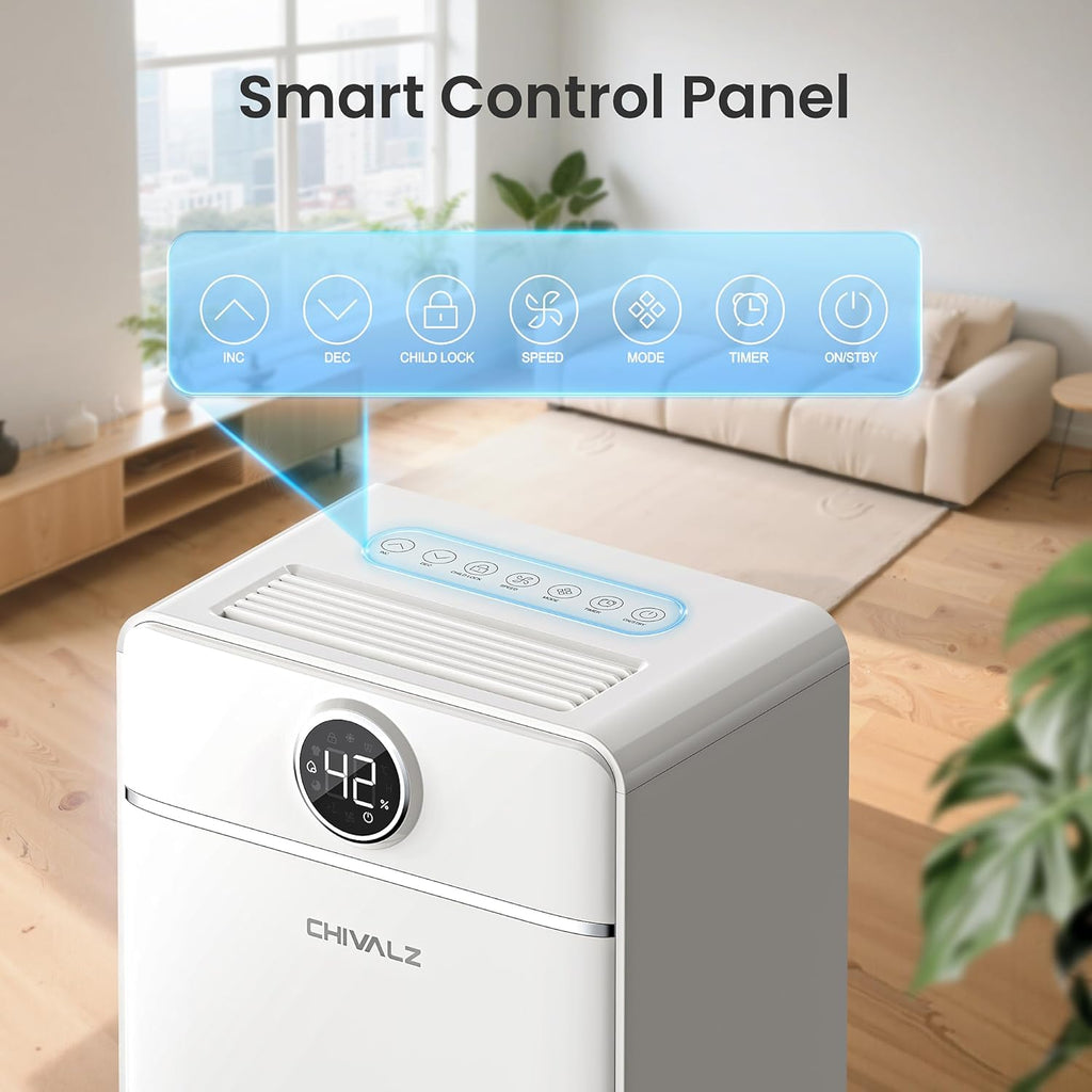 1800 Sq.Ft Dehumidifier for Basement, Quiet Dehumidifier for Home, Bedroom, Bathroom, Humidity Display