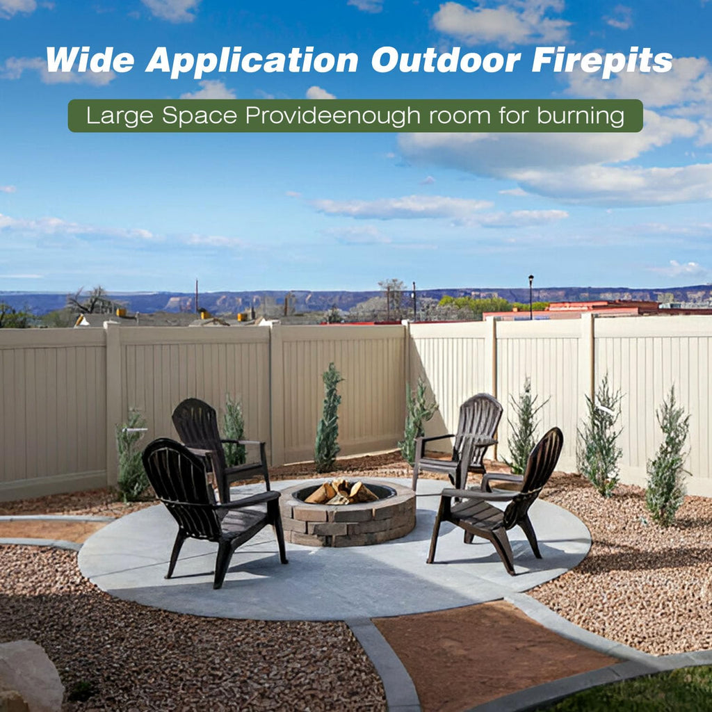 Outdoor Fire Pit Ring 27.5-Inch Outer/23.6-Inch Inner, Fire Pit Insert Round Metal Steel Fire Rings for Outside Wood