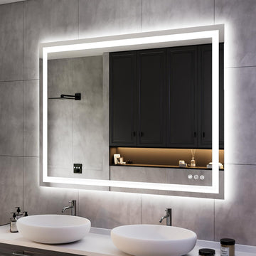 48x36 LED Bathroom Mirror, Wall Mounted Vanity Mirror, Dimmable