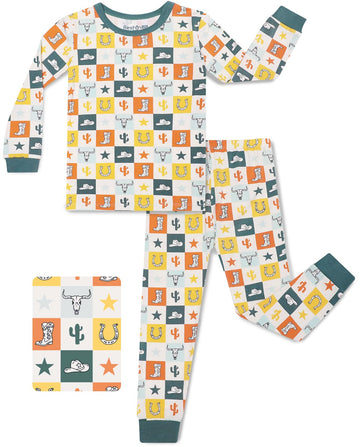 Bamboo Viscose Toddler Kids Pajamas Set, Long Sleeve Boys