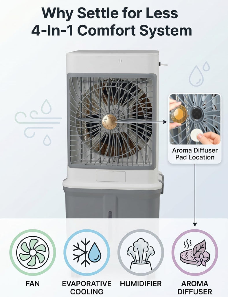 Portable Air Conditioners, Swamp Cooler Evaporative Air Cooler Portable AC Unit for Room