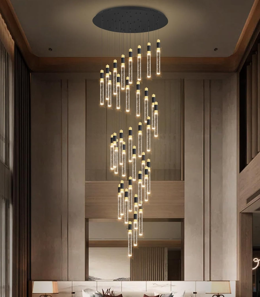 16 Foot High Ceiling Chandeliers for Living Room Entryway 32 Lights LED Lights Pendant Lighting with Dimmable Light Modern Crystal Ceiling Lights Dining Room Foyer Front Door Light A100-B0C657WNH3