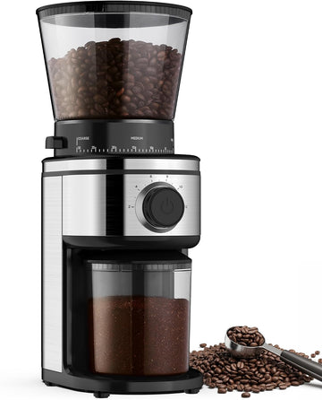 Conical Burr Coffee Grinder Electric, Coffee Grinder with 30 Grind Settings, Adjustable Burr Mill Grinder Use, 2-12