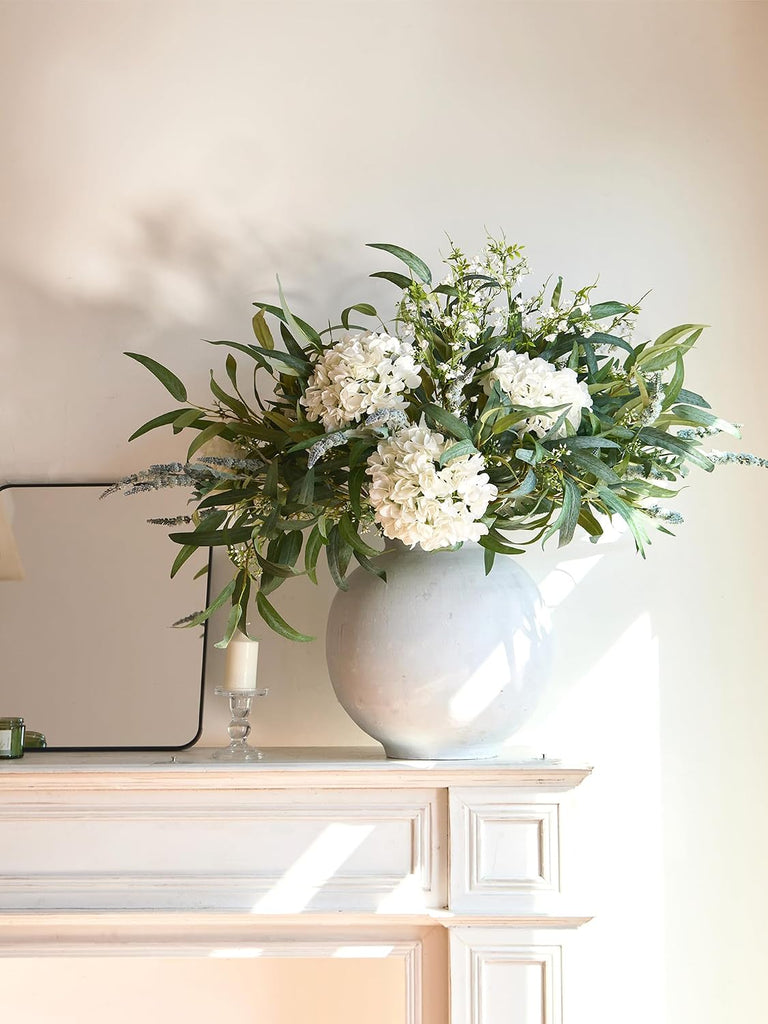 Artificial Flowers with Greenery Stems Faux Plants Indoor Branches for Tall Vase Ultra-Realistic, 13 Pcs Wedding