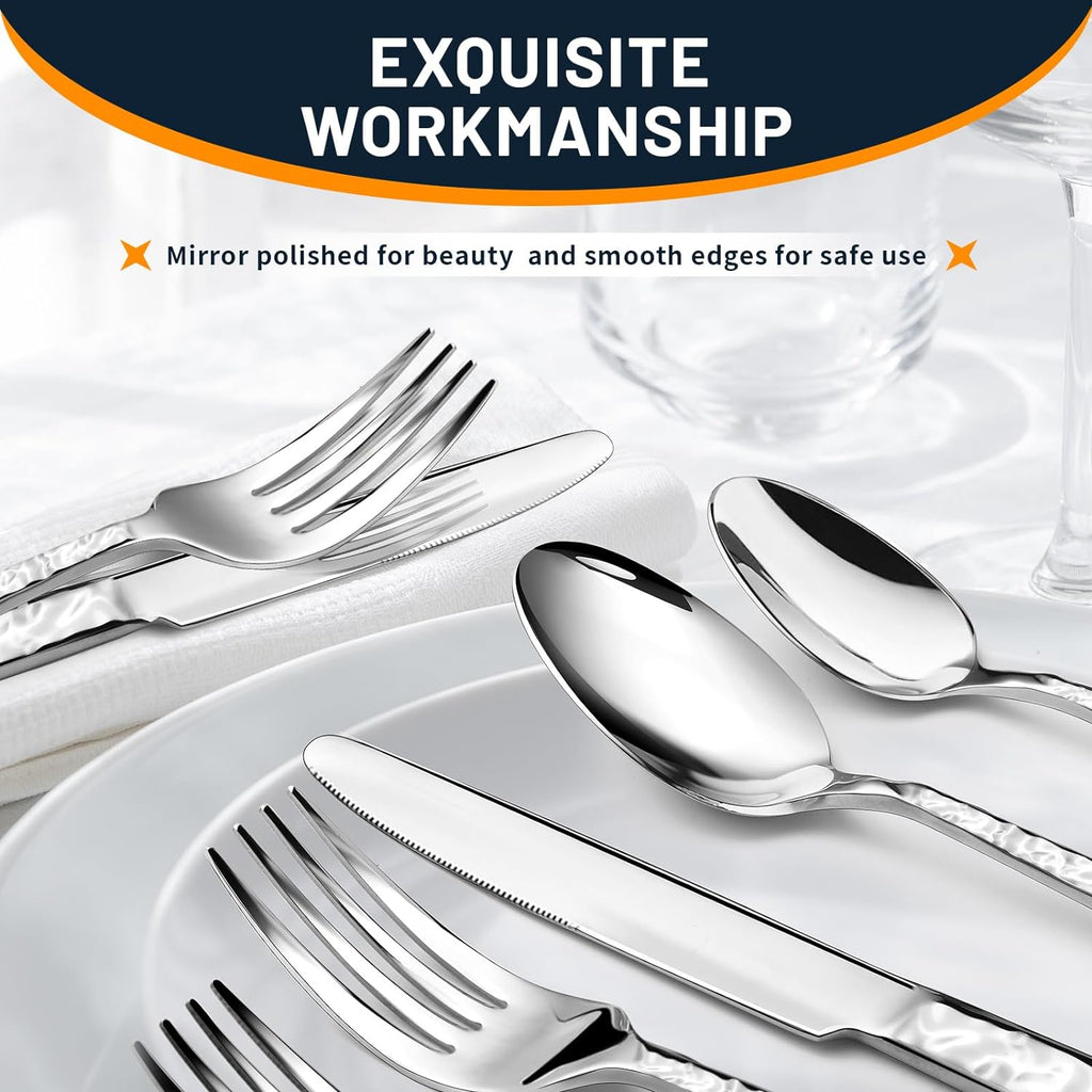 Silverware Set, 40-Piece Premium Stainless Steel Flatware Set for 8