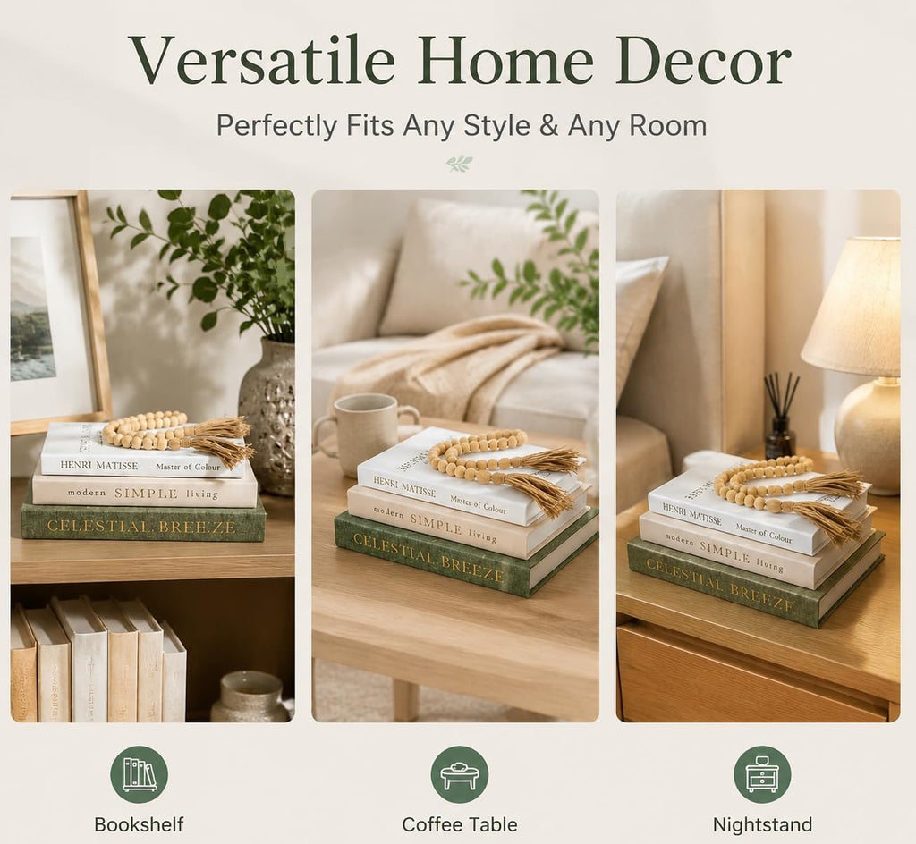 Decorative Books Decor Set of 3 Stackable Linen Faux Book Boxes with Hidden Storage for Coffee Table, Bookshelf