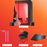 2 Person Portable Steam Sauna for Home with Two Red Light Therapy Panels Full Body Home Spa (Black)