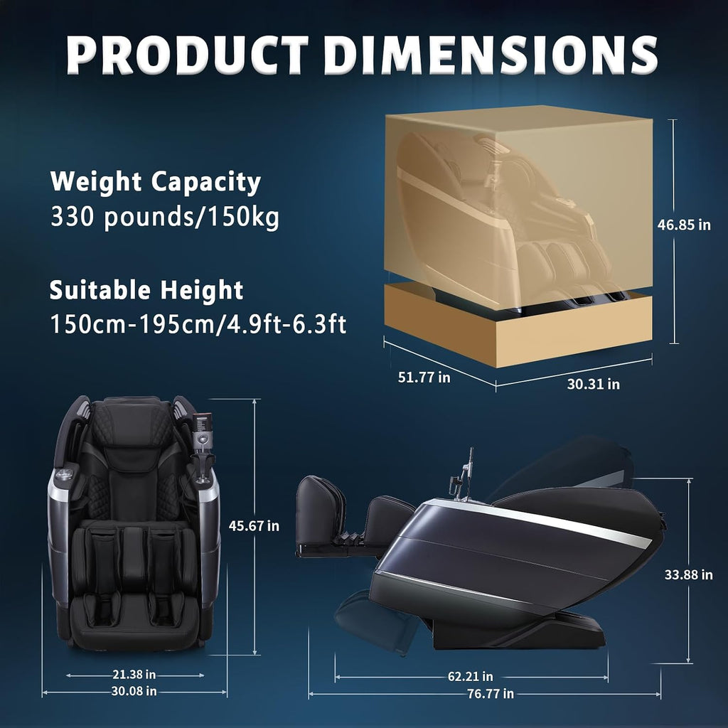 4D Massage Chair Full Body, 166° Flexible SL-Track Zero Gravity Recliner | 18 Modes, 11 Techniques, 36 Airbag