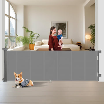 150 inch Reinforced Retractable Baby Gates 42 inch Tall