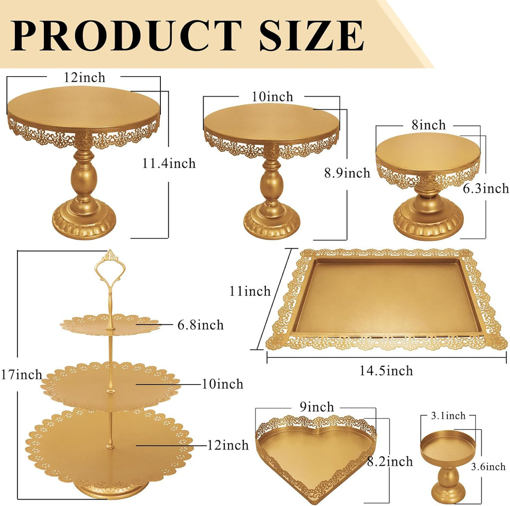 Set of 9 Cake Stands Metal Cupcake Stand Set Multiple Styles Candy Fruit Display Tower Dessert Plate Cake Serving