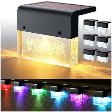 Solar Deck Lights Outdoor Waterproof 6 Pack Fence Step Patio Decor