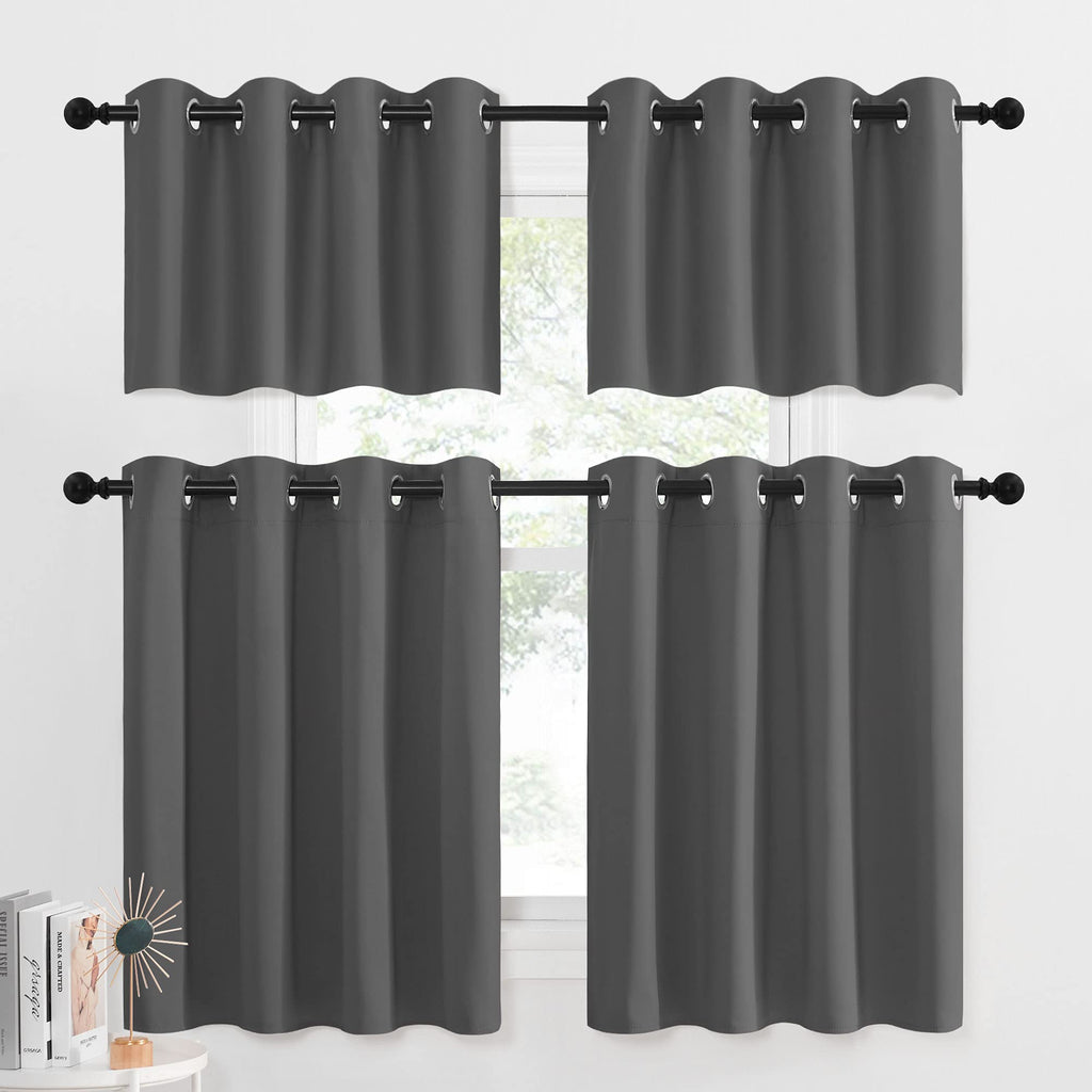 Blackout Kitchen Tiers Window Valances, 52" x 18"