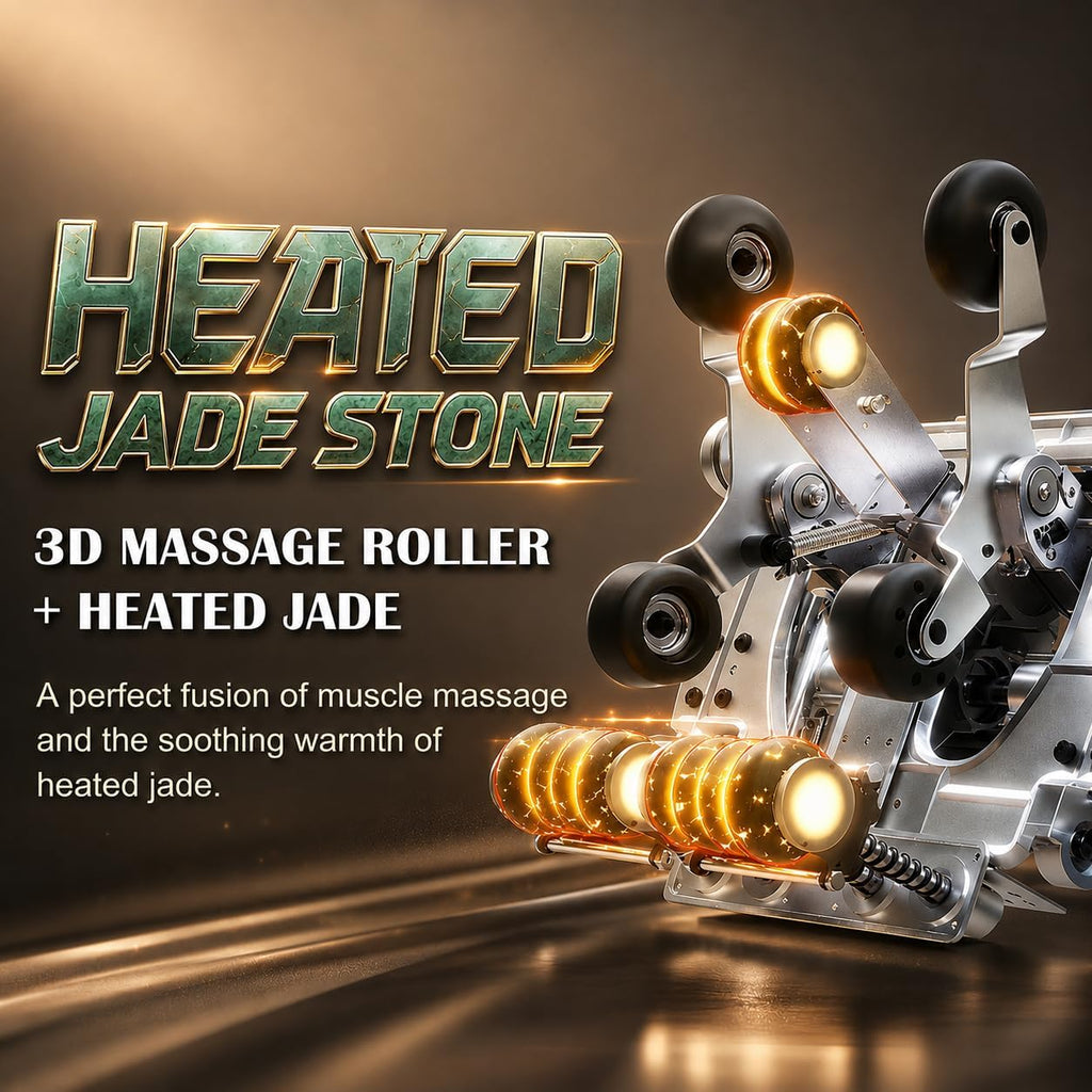 KZ-313 Heated Jade Roller Full Body Massage Chair | 3D Rollers with Heated Jade Rollers, Spacious WIde-Seat, Deep