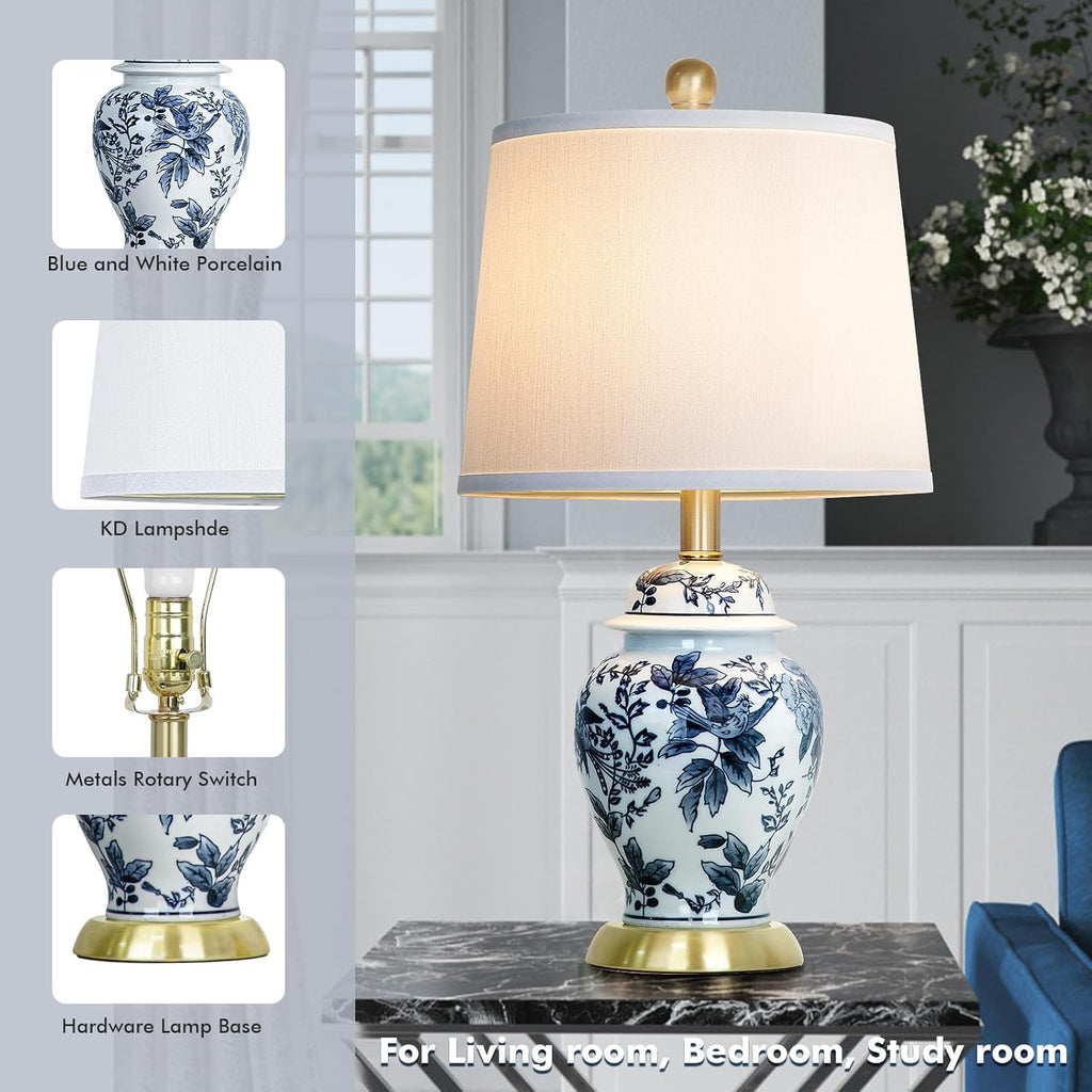 Chinoiserie Table Lamp 23'' Ceramic Table Lamp