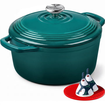 Enameled Cast Iron Dutch Oven - 5.5QT Pot with Lid Cookbook