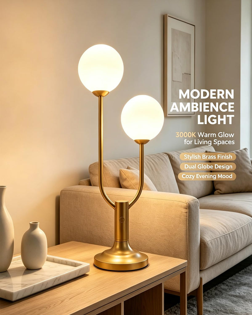 Globe Gold Table Lamp Gift Dimmable G9 Bulbs Included