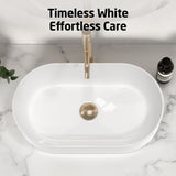 KES Bathroom Sink, White Vessel Sink for Bathroom