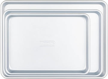 Premium 3-Piece Nonstick Sheet Pan Set, Made without PFAS, Heavy Gauge Aluminized Steel Cookie Sheets with Reinforced