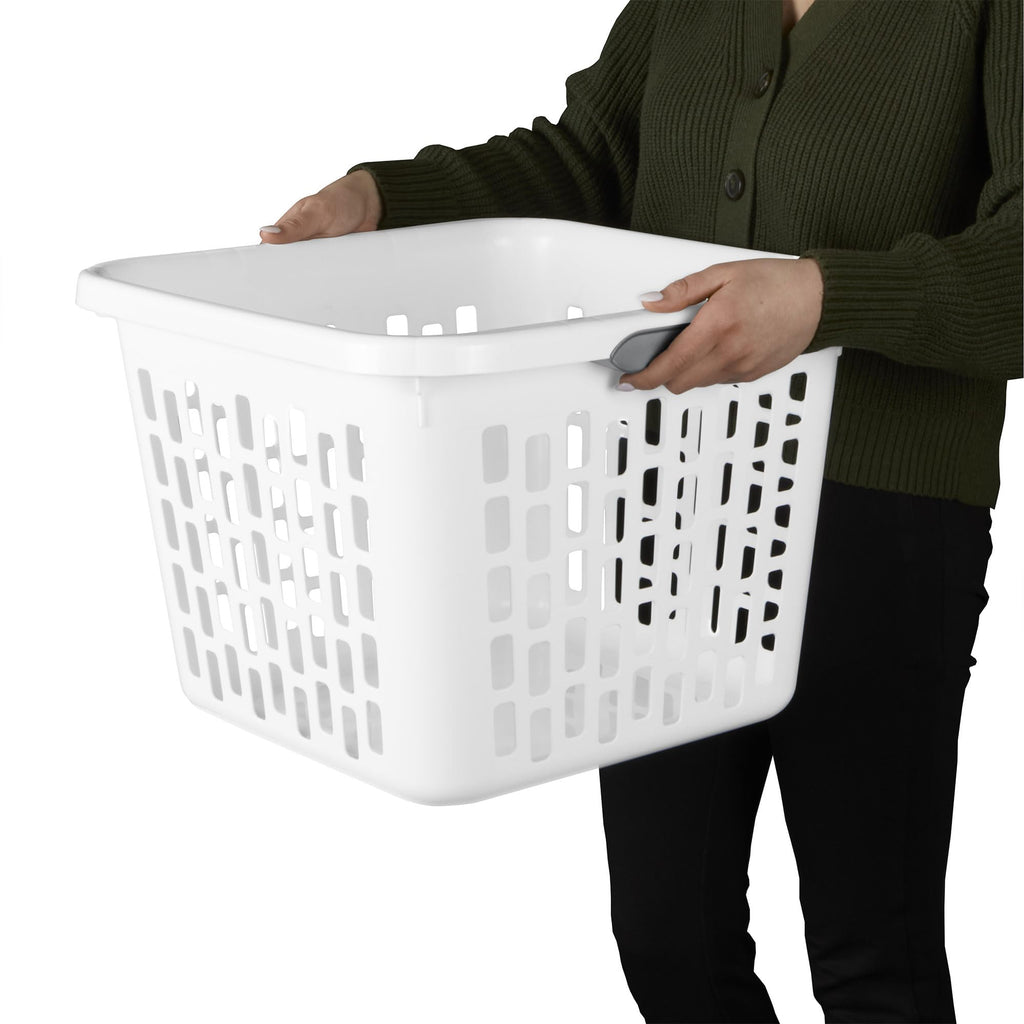 Square Laundry Basket, Plastic Clothes Hamper, 18 Pack