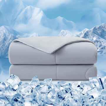 Cooling Comforter Twin XL, Double Sided Cold 90% Nylon Fabric Fabric Cooling Blanket for Hot Sleepers, Q-Max>0.5