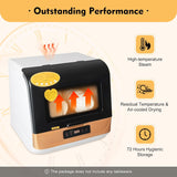 Countertop Mini Dishwasher, Portable 3 Washing Programs Dish Cleaner, Air-Dry Function Compact Dishwashing