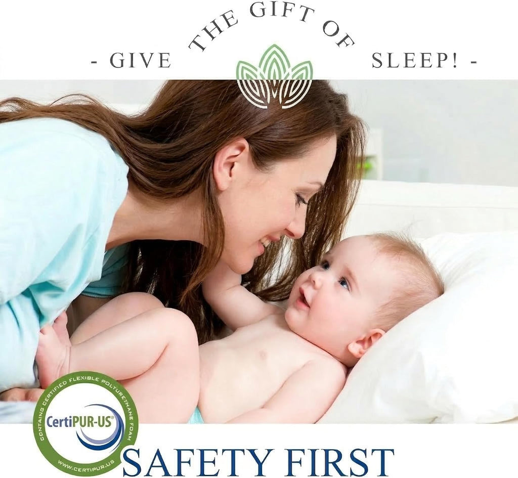 Organic Cotton Covered Dual-Sided Crib Mattress | 2-Stage Premium Memory Foam CertiPUR-US Hypoallergenic Baby