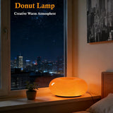 Orange Donut Table Lamp,Dount Light Lamp Ambient Lighitng,Aesthetic Touch Table Lamps,Modern Cute Desk Lamps Bedroom