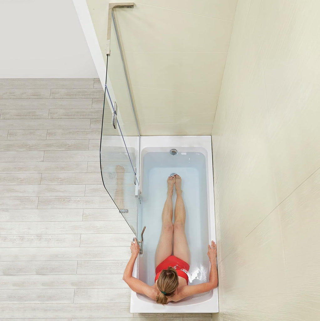 Ella Laydown 32x72 Air Massage Walk-In-Bathtub Left Drain, Bi-Fold Shower Screen