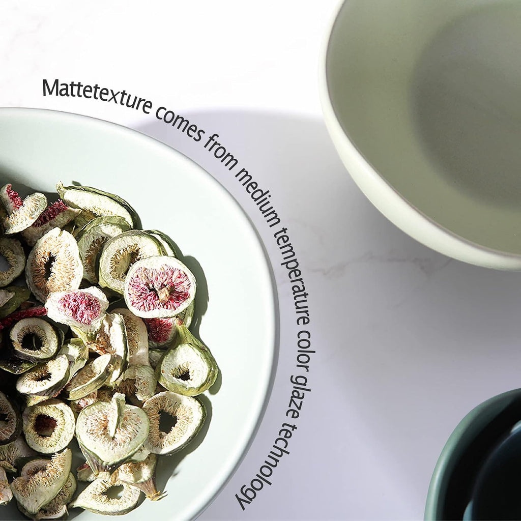 Premium 5Piece Ceramic Serving Bowls Set Blooming Lotus Shape Assorted Sizes for Salads Soups Ramen Daily Dining and