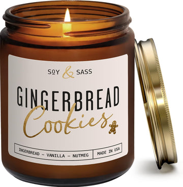 Gingerbread Candle, Christmas Candles Scented - 'Gingerbread Cookies' Soy Candle, w/Gingerbread, Cinnamon & Vanilla
