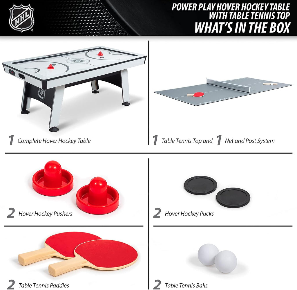 Multi-Game Tables, Play 2-in-1 Air Hockey Table with Table Tennis Top - Perfect for Family Game Room, Adult rec Room