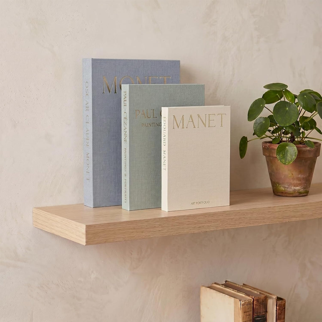 Decorative Book Set (3 Linen Fabric Simulation Book) Decorative Box with Hidden Storage Space Suitable for Decorating