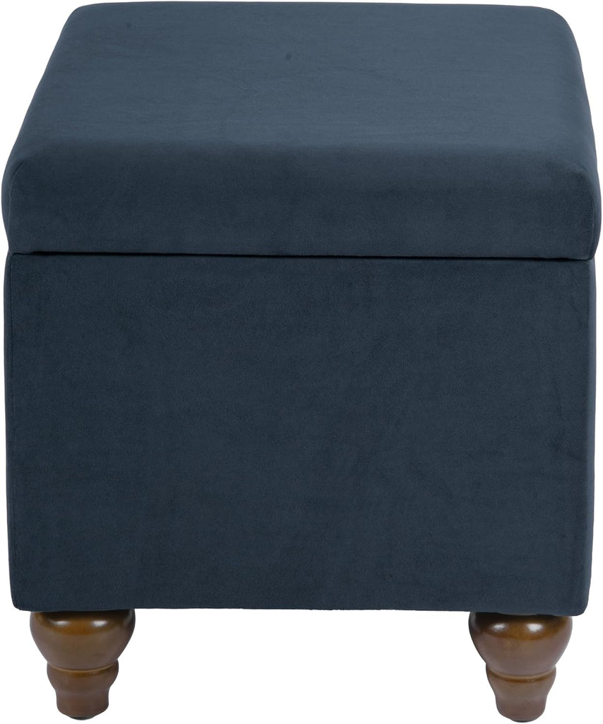 22" Medium Rectangular Storage Ottoman - Blue Velvet