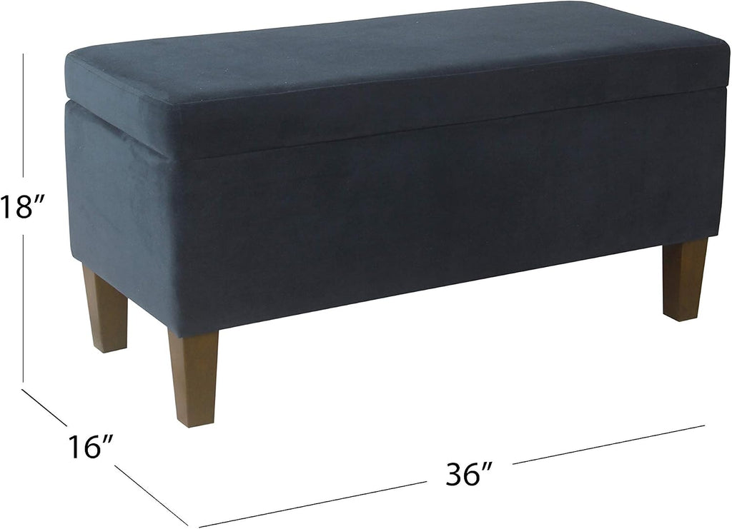 36" Storage Ottoman Bench with Hinged Lid - Navy