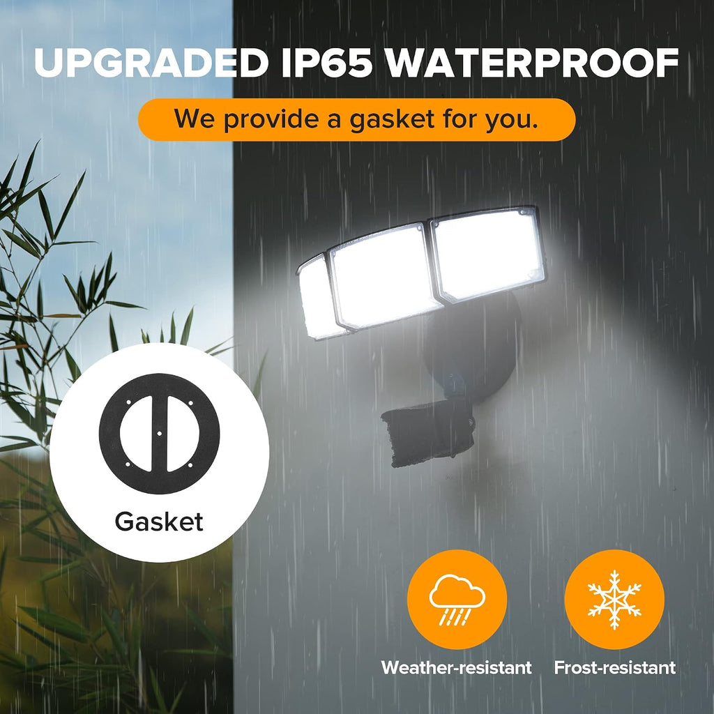 72W 7500LM LED Security Lights Motion Sensor Light Outdoor, 5000K Daylight, IP65 Waterproof, Dusk to Dawn, 3-Head