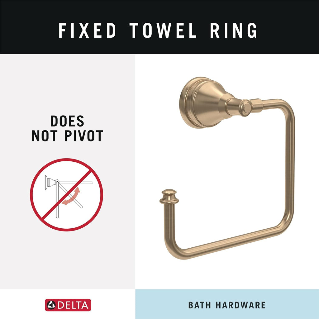 Mylan 4-Piece Bathroom Set Champagne Bronze 18" Towel Rack, Toilet Paper Holder, Hand Towel Holder, Hook| Bathroom
