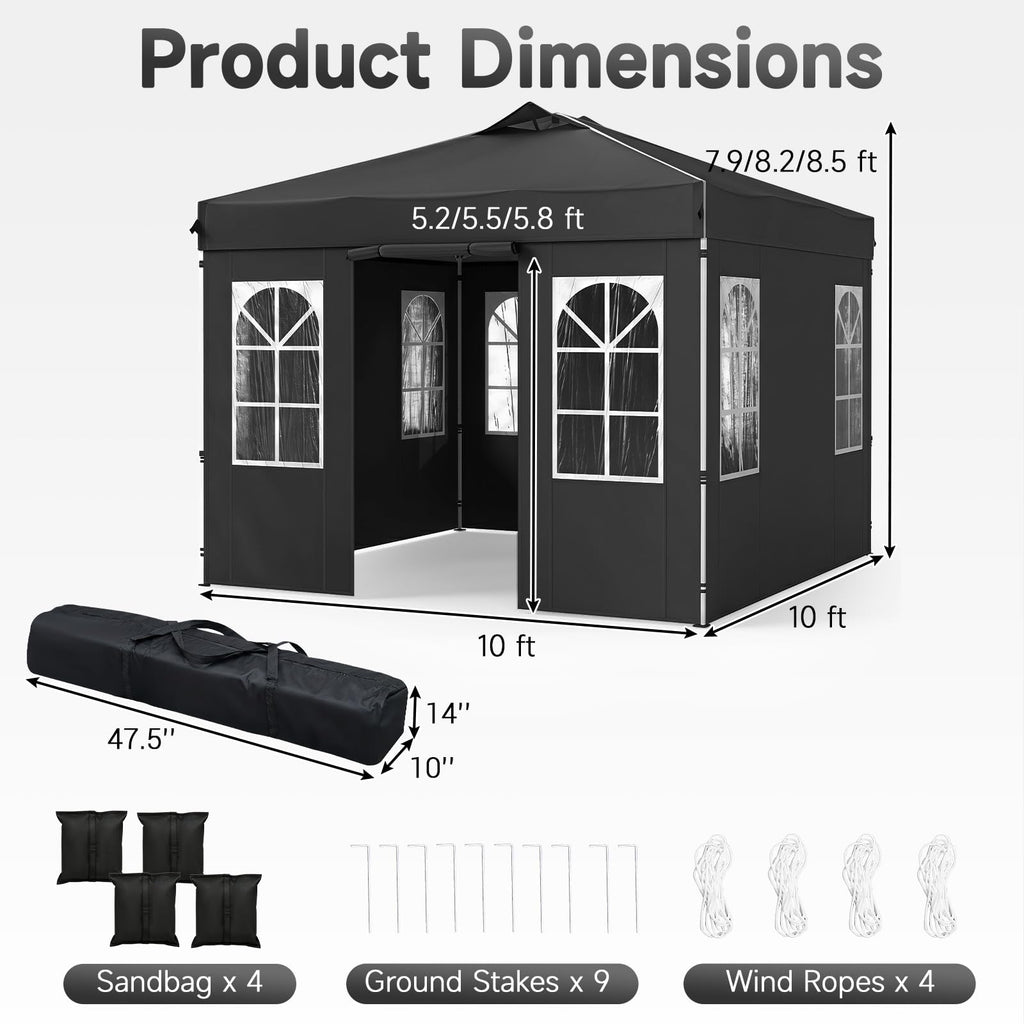 10x10 FT Pop Up Canopy with Center Lock
