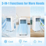 Portable Air Conditioners, 3-in-1 8500 BTU Cooling Unit with Fan & Dehumidifier for Room, Quiet Operation