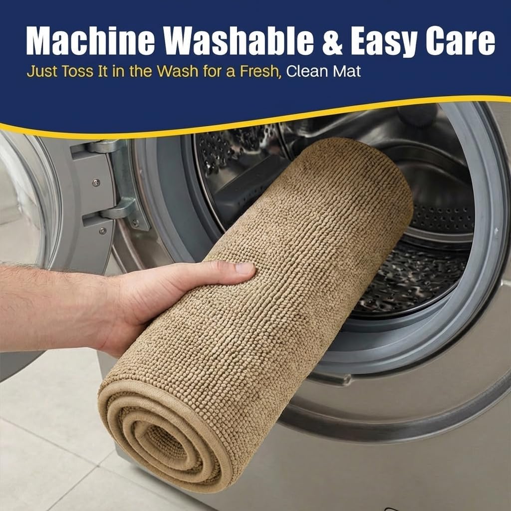 CloudStep Bathroom Rugs, Non Slip Bath Mats , Super Absorbent Memory Foam Chenille, Quick Dry Machine Washable Thick