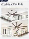 72" Ceiling Fan with LED Light and Remote - Antique Bronze