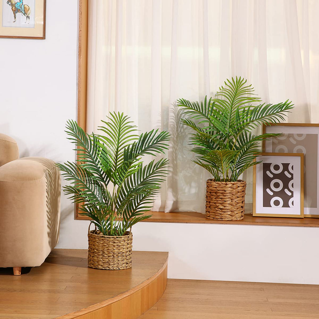 Fake Palm Plant 3Ft Artificial Plants Indooer with Basket 2Pack